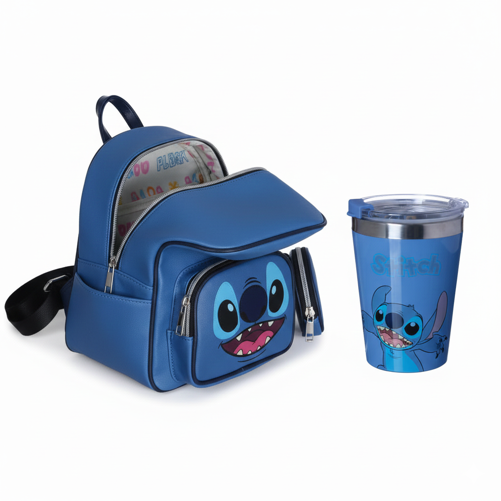 Combo Stitch - Mochila + Copo Térmico