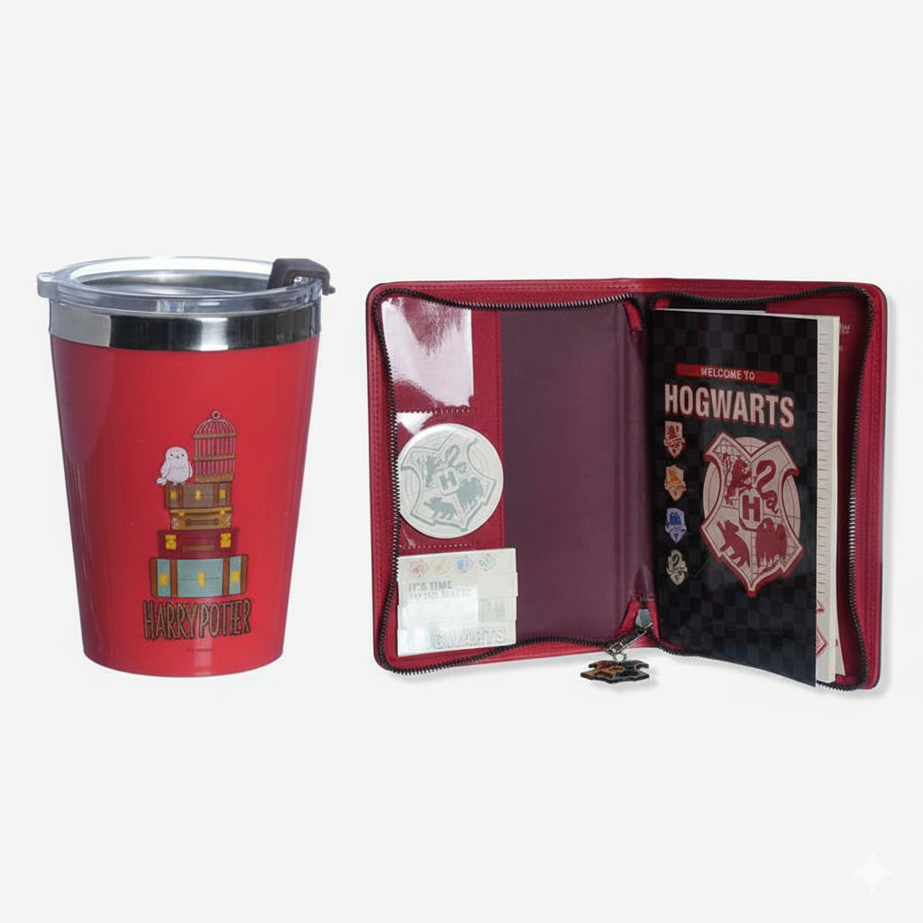 Combo Harry Potter - Caderno + Copo Térmico
