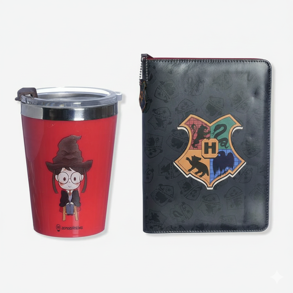 Combo Harry Potter - Caderno + Copo Térmico